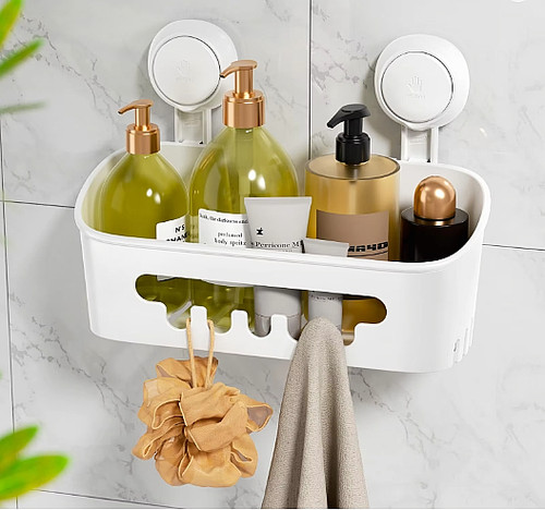 Vacuum suction shower caddy - shower,