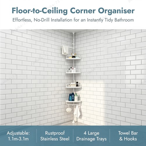 Tier corner shower rack - corner,