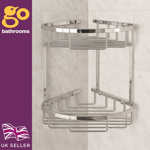 Solid brass double tier - brass, corner